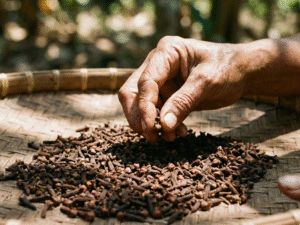 hands gently and carefully sorting 